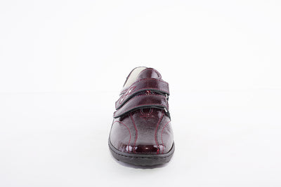 WALDLAUFER - 496301 HENNI-DOUBLE VELCRO SHOE-H WIDTH - WINE PATENT