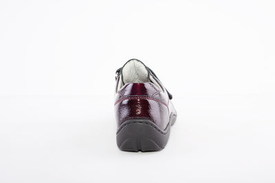 WALDLAUFER - 496301 HENNI-DOUBLE VELCRO SHOE-H WIDTH - WINE PATENT