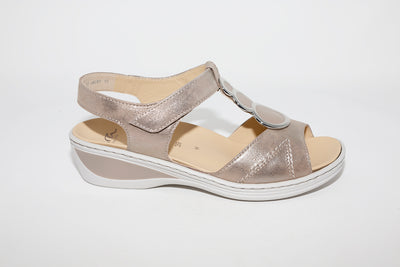 ARA - LOW WEDGE SANDAL - TAUPE METALLIC