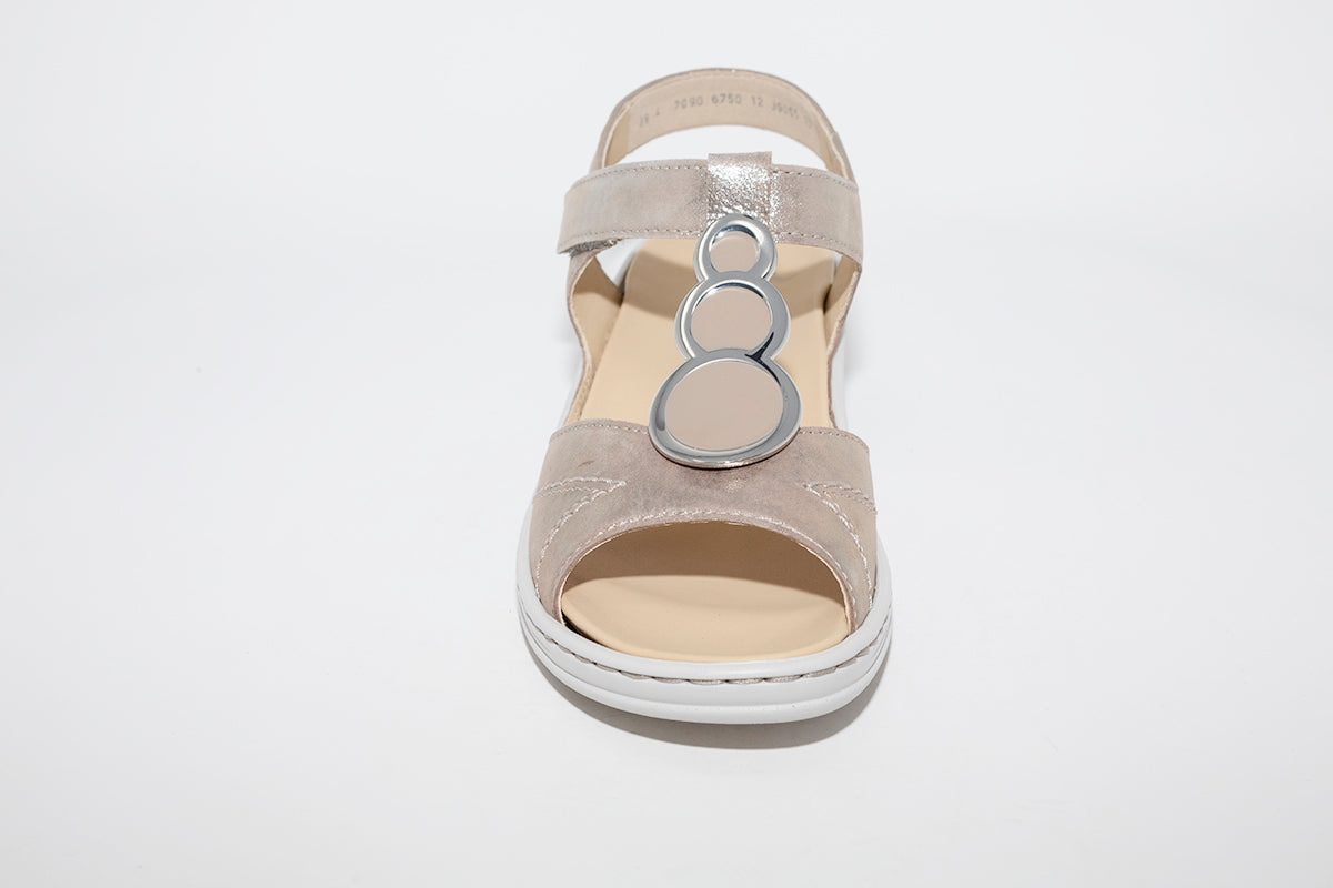 ARA - LOW WEDGE SANDAL - TAUPE METALLIC