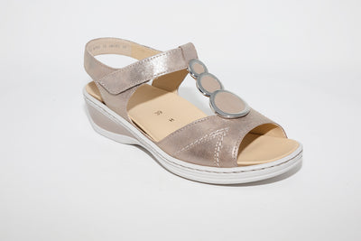 ARA - LOW WEDGE SANDAL - TAUPE METALLIC
