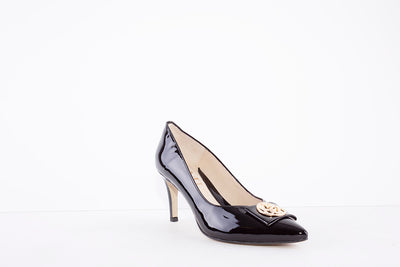 EMIS - 7928/8210 - HIGH HEEL COURT SHOE - BLACK PATENT