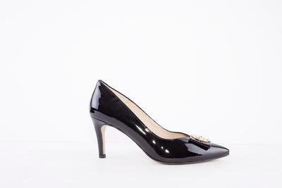 EMIS - 7928/8210 - HIGH HEEL COURT SHOE - BLACK PATENT