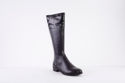 CAPRICE - 25508-019 LONG LOW HEEL BOOT - BLACK