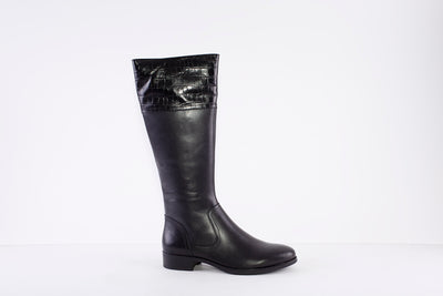 CAPRICE - 25508-019 LONG LOW HEEL BOOT - BLACK
