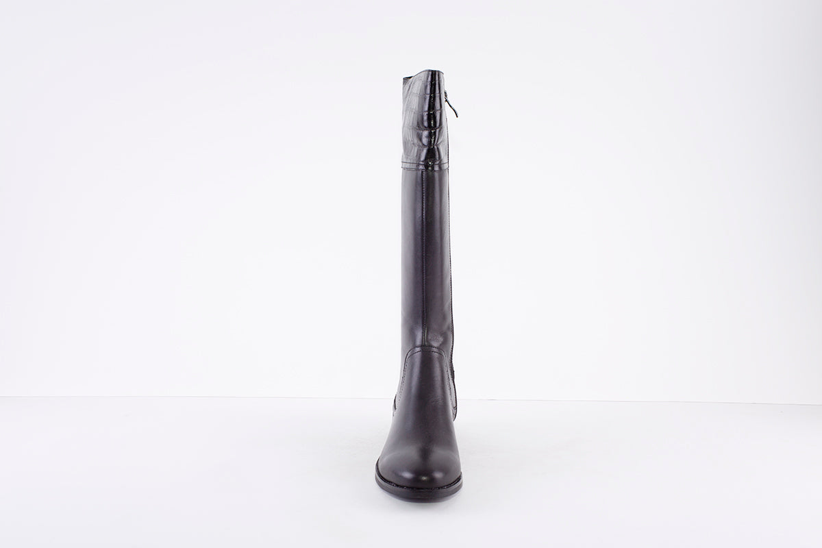 CAPRICE - 25508-019 LONG LOW HEEL BOOT - BLACK