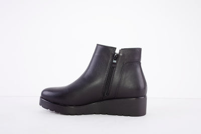 MILLIE & CO - AMANDA LOW WEDGE ANKLE BOOT - BLACK