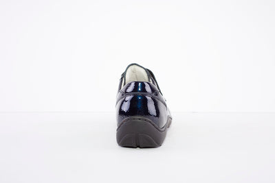 WALDLAUFER - 496301 HENNI DOUBLE VELCRO SHOE - H WIDTH - NAVY PATENT