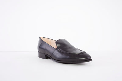 WONDERS - B-7610 FLAT DRESSY LOAFER - BLACK LEATHER