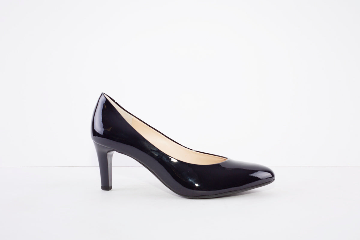 HOGL 0-176004 STUDIO 60-MEDIUM STILETTO  HEEL COURT SHOE - NAVY PATENT