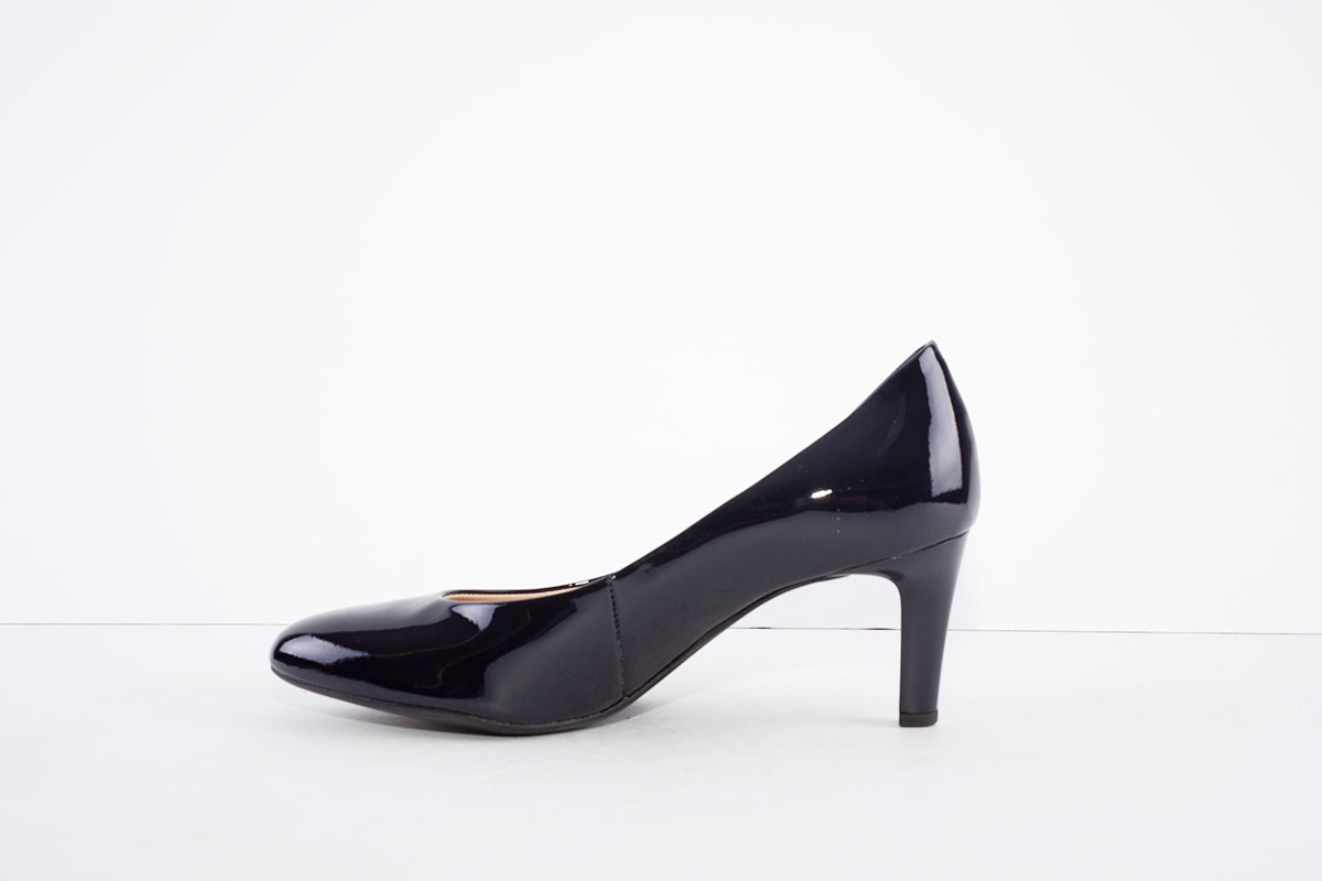 HOGL 0-176004 STUDIO 60-MEDIUM STILETTO  HEEL COURT SHOE - NAVY PATENT
