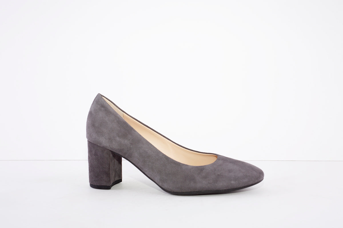 HOGL - 2-105002 MEDIUM HEEL COURT SHOE - GREY SUEDE