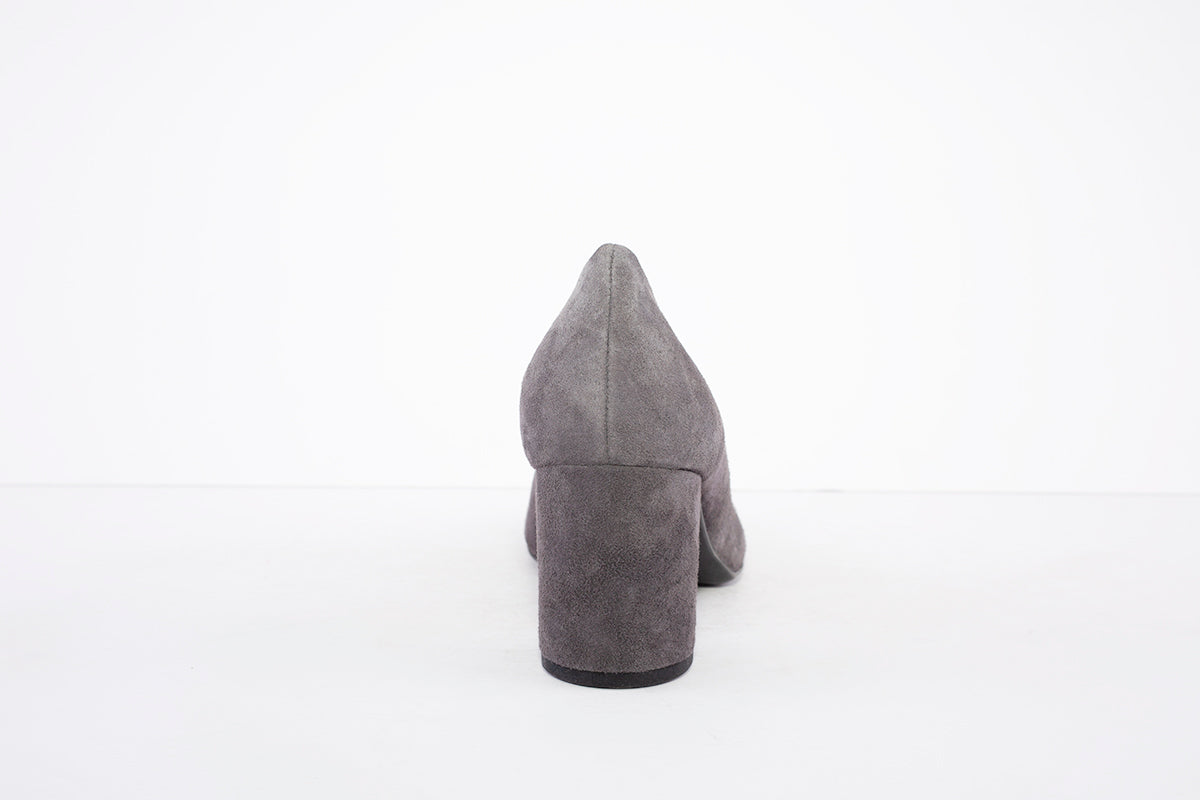 HOGL - 2-105002 MEDIUM HEEL COURT SHOE - GREY SUEDE