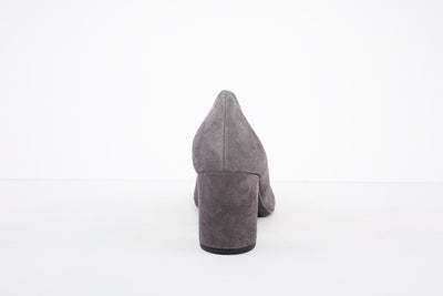 HOGL - 2-105002 MEDIUM HEEL COURT SHOE - GREY SUEDE