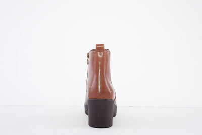 MILLIE & CO - ELIZABETH WEDGE ANKLE BOOT - TAN