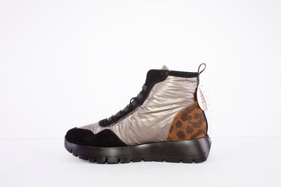 WONDERS - A-2415 MOC LACE SLIP-ON ANKLE BOOT - BLACK/BRONZE