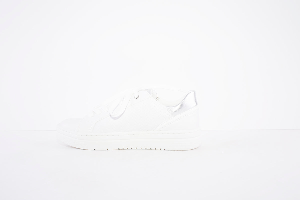 MARCO TOZZI - 23718-197- FLAT LACED/ZIP FASHION SHOE - WHITE