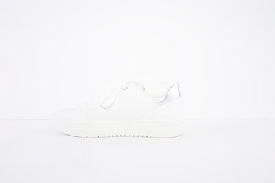 MARCO TOZZI - 23718-197- FLAT LACED/ZIP FASHION SHOE - WHITE