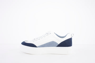 MARCO TOZZI - 23703-135 LACED FASHION SHOE - WHITE/NAVY