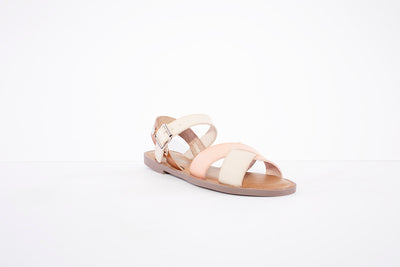 REFRESH - 79293- FLAT FASHION STRAP SANDAL - BEIGE COMB