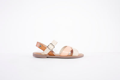 REFRESH - 79293- FLAT FASHION STRAP SANDAL - BEIGE COMB