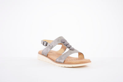 LUNAR - JLH291 NIXON FLAT STRAP FASHION SANDAL - PEWTER