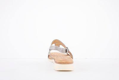 LUNAR - JLH291 NIXON FLAT STRAP FASHION SANDAL - PEWTER