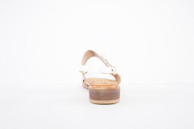 LUNAR - JLH311 TUSCANY FLAT STRAP FASHION SANDAL - WHITE
