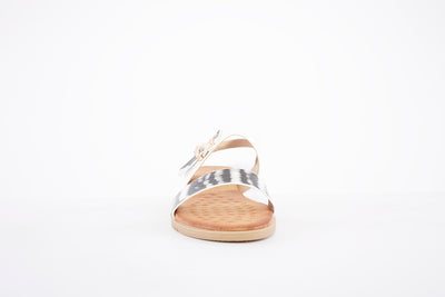 LUNAR - JLH311 TUSCANY FLAT STRAP FASHION SANDAL - WHITE