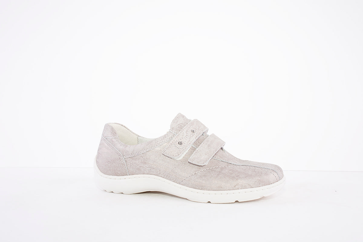 WALDLAUFER - 496301 133 HENNI DOUBLE VELCRO SHOE- H WIDTH - TAUPE METALLIC