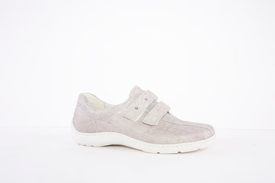 WALDLAUFER - 496301 133 HENNI DOUBLE VELCRO SHOE- H WIDTH - TAUPE METALLIC