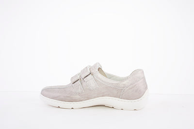 WALDLAUFER - 496301 133 HENNI DOUBLE VELCRO SHOE- H WIDTH - TAUPE METALLIC
