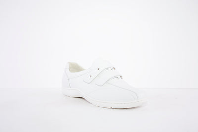 WALDLAUFER - 496301 171 HENNI DOUBLE VELCRO SHOE- H WIDTH - WHITE LEATHER