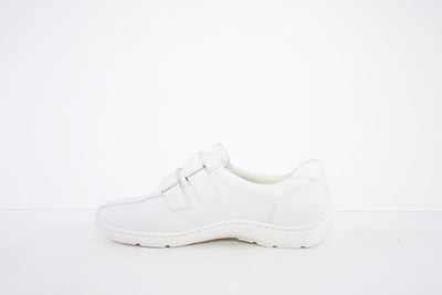 WALDLAUFER - 496301 171 HENNI DOUBLE VELCRO SHOE- H WIDTH - WHITE LEATHER