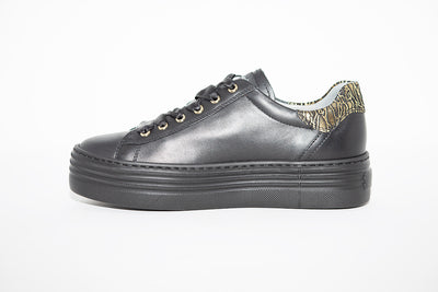 NeroGiardini - I013370D FLATFORM LACED FASHION SHOE - BLACK/GOLD