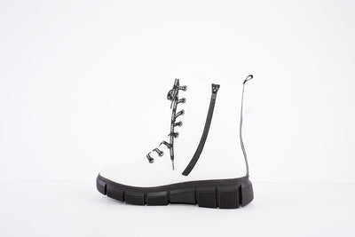 RIEKER TEX LACED ANKLE BOOT LAMBSWOOL LINING - X3414-80- WHITE