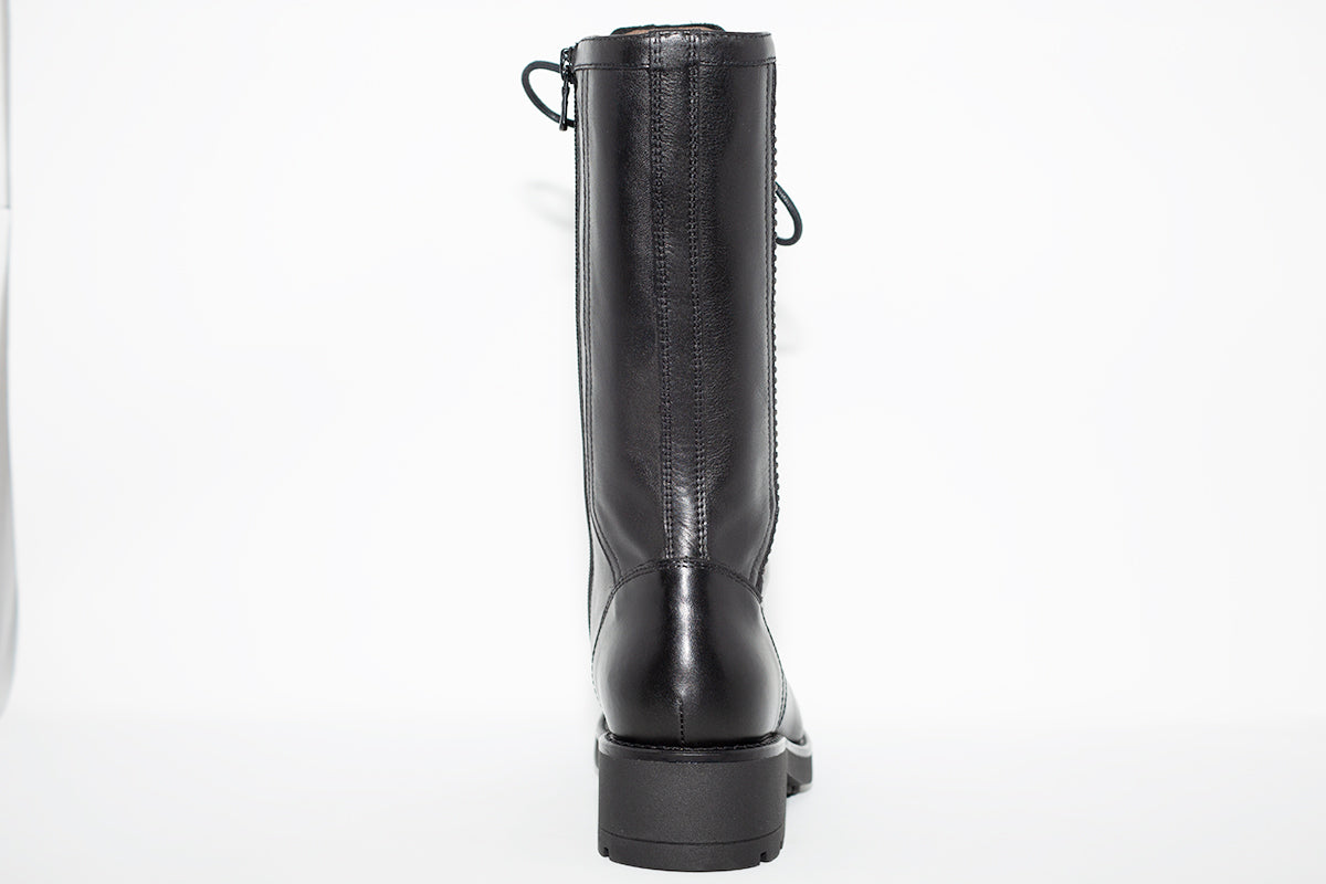 NeroGiardini - I014094D 3/4 LGTH LACED BIKER BOOT - BLACK LEATHER