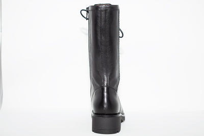 NeroGiardini - I014094D 3/4 LGTH LACED BIKER BOOT - BLACK LEATHER
