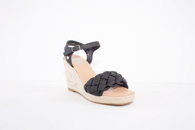 XTI - 43670 HIGH WEDGE FASHION SANDAL - BLACK