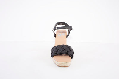 XTI - 43670 HIGH WEDGE FASHION SANDAL - BLACK