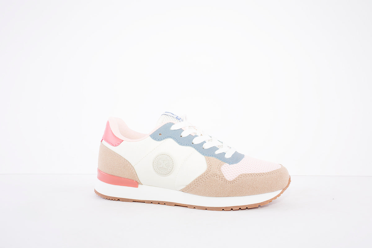 XTI - 43661 LACE UP FASHION SHOE - BEIGE/PINK