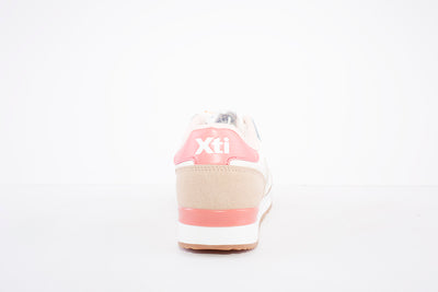 XTI - 43661 LACE UP FASHION SHOE - BEIGE/PINK