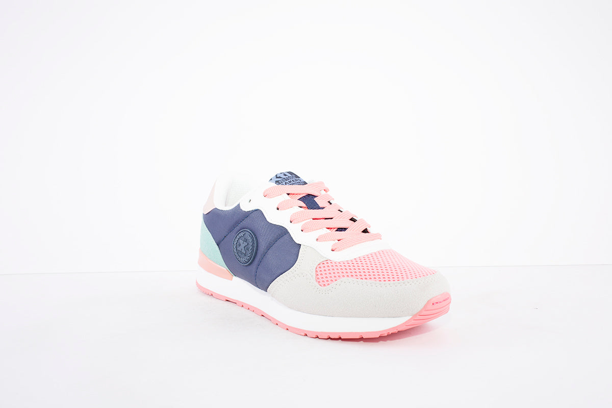 XTI - 43661 LACE UP FASHION SHOE - NAVY/PINK