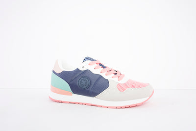 XTI - 43661 LACE UP FASHION SHOE - NAVY/PINK