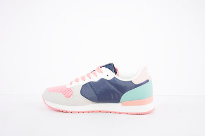 XTI - 43661 LACE UP FASHION SHOE - NAVY/PINK