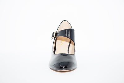 LOTUS - LAURANA MEDIUM HEEL STRAP SHOE - BLACK PATENT