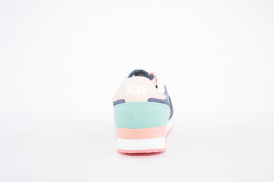 XTI - 43661 LACE UP FASHION SHOE - NAVY/PINK