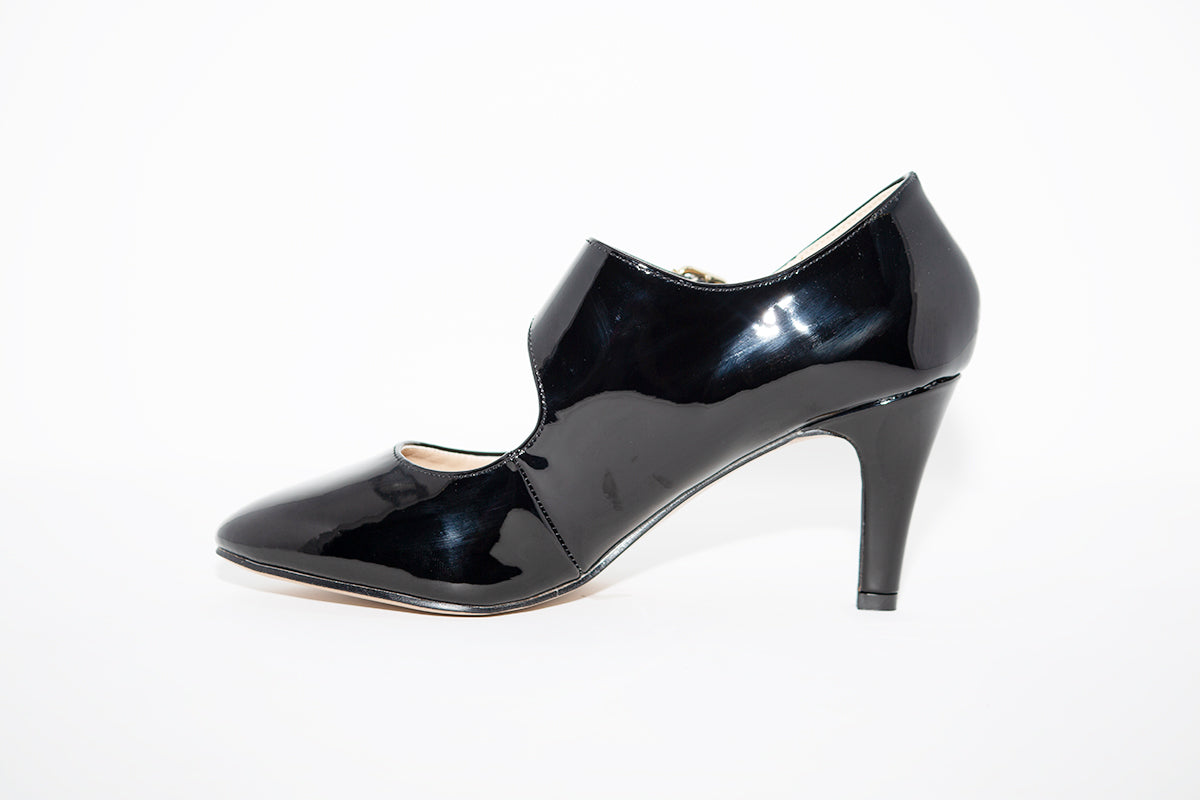 LOTUS LAURANA MEDIUM HEEL STRAP SHOE BLACK PATENT Victor Dwyer Ladies Children s Shoes