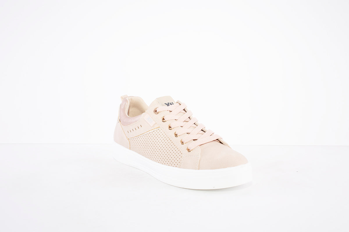 XTI - 44319 FLAT LACED FASHION SHOE - BEIGE