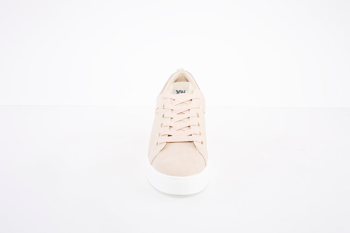 XTI - 44319 FLAT LACED FASHION SHOE - BEIGE